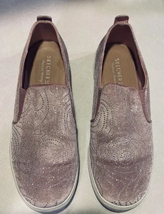 Sketchers Light Pink Sparkly Slip On Tennis Shoes Women’s US Size 9-73506 - Picture 1 of 10