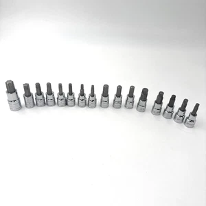 Powewrbuilt SAE Metric 16pc "Lot" Bit Torx Sockets see photos for sizes - Foto 1 di 13