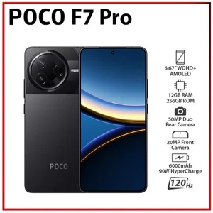 Xiaomi POCO F7 Pro 5G 12GB+256GB BLACK Dual SIM Unlocked Android Mobile Phone - Bild 1 von 6
