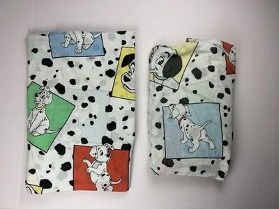 Винтажная плоская простыня Disney 101 Dalmations 1990-е размер Twin - Изображение 1 из 4