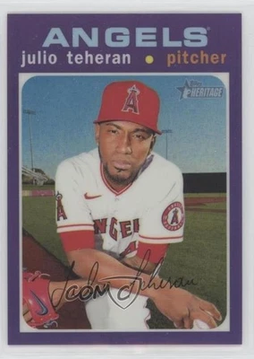 2020 Topps Heritage High Number Hot Box Chrome Purple Refractor Julio Teheran - Image 1 of 2