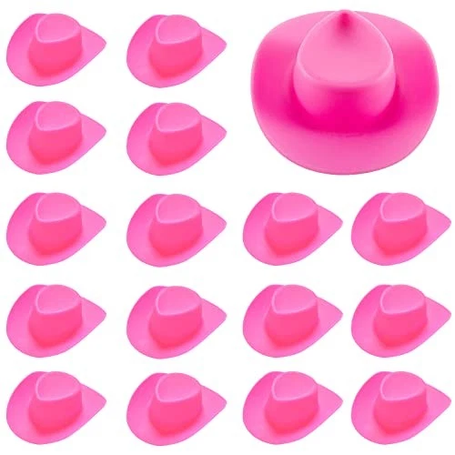  Mini sombrero de escritorio de plástico de 20 piezas de vaquero occidental vaquera pastel cupcakes Foto 1 de 4