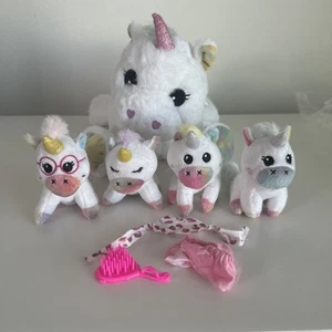 5 in1 Mommy Unicorn Stuffed Animal with 4 Baby Unicorns in Belly - Girls Gift 3+ - Picture 1 of 11