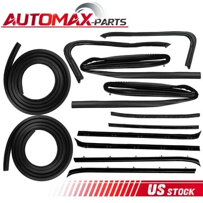 12PC Door Weatherstrip Rubber Seal Kit For 73-80 Chevy GMC Pickup Truck 13600166 - Image 1 of 4