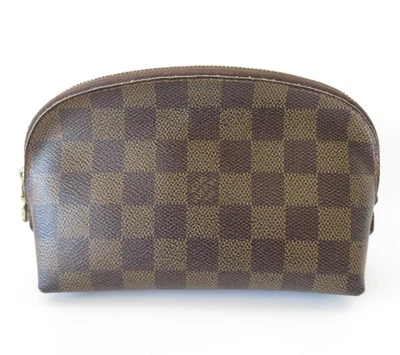 Auténtico bolso cosmético Louis Vuitton Damier Level Pochette S#44845 Foto 1 de 4