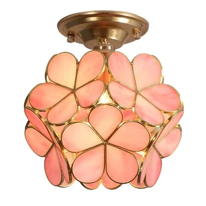 L10822 Pétalos de Flores Estilo Tiffany Vidrieras Cerca de Luz de Techo para H... - Imagen 1 de 4