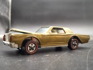 Vtg Redline Hot Wheels 1968 Custom Continental Mark III Olive w/ White Int. RARE - Picture 1 of 8