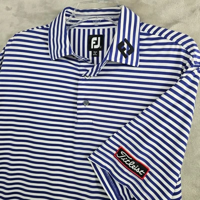 Polo de golf FootJoy grande a rayas cuello profesional para hombre TITLEIST emitido por Tour absorbente Foto 1 de 4