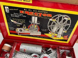 Erector set A.C. Gilbert No. 8 1/2 antique vintage building set UNTESTED - Picture 1 of 19