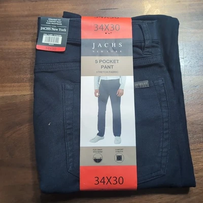 Pantalón Jachs Hombre 5 Bolsillos Calce Recto Tejido Elástico 34x30 Azul Marino Foto 1 de 4
