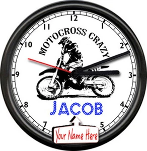 Motocross Motorcycle Gear Thumper Racing Bike Personalized Sign Wall Clock - Picture 1 of 1