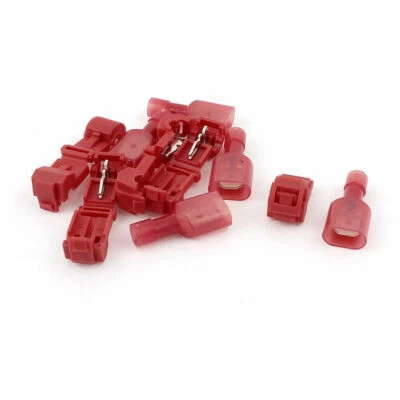 5 Set T-Tap Male Insulated Wire Terminal Quick Connectors Combo Red - Image 1 of 4