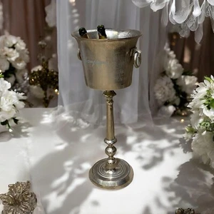Vintage bodenstehender Sekt Eimer Used Look Weinkühler Eis Geschenk - Bild 1 von 4