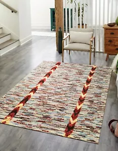 EORC Hand-Knotted Wool/Bamboo Silk Modern Sik Knotted Rug, Multi | Luxurious - Picture 1 of 3