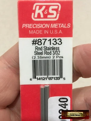 M00240x2 MOREZMORE 2 стержня из нержавеющей стали 3/32 K&S 87133 сделать уникальный кукла стойка  - Изображение 1 из 2