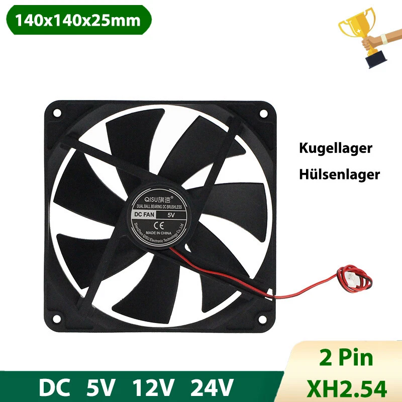 14025 Cooling Fan DC Mini Silent Brushless Fans for Computer Case 5V 12V 24V - Image 1 of 4