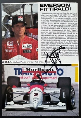 Foto de revista autografiada firmada por el campeón mundial de conducción Emerson Fittipaldi Foto 1 de 3