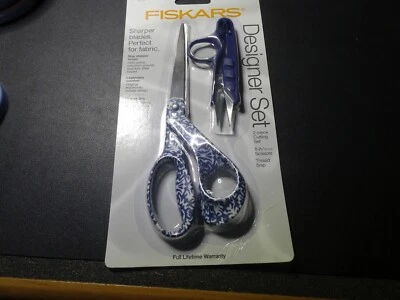 Fiskars 8 Inch Scissor and Thread Snip Sharper Blades Beautiful Designer Set - Image 1 of 2