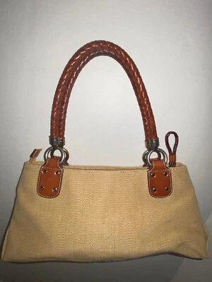 Cuero de lino Fossil Taupe con asas trenzadas marrones 75082 Foto 1 de 4