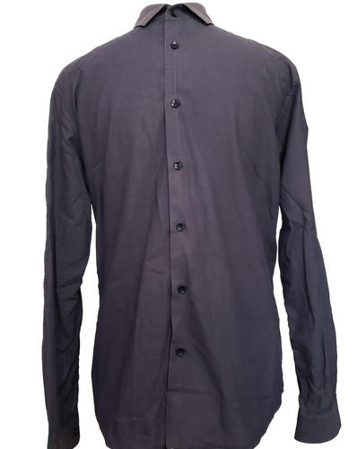 Versace Collection Camicia Uomo Taglia 41 16 Nera Bottoni Manica Lunga