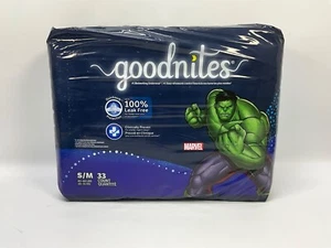 Goodnites Boys' Nighttime Bedwetting Underwear, S/M, 33 Count Marvel Hulk - Picture 1 of 2