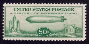 US Scott C18, 1933 Graf Zeppelin, 50c green, H MINT - Picture 1 of 1