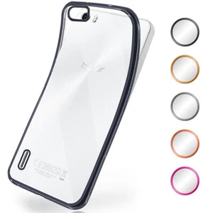 Case For Huawei Honor 6 Silicone Protective Clear Phone Chrome Cover - Picture 1 of 8