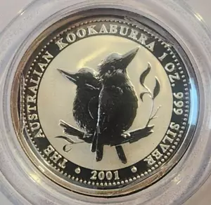 2001 Australian $1 Kookaburra 1 oz. 99.9 Silver Coin, brilliant uncirculated - Picture 1 of 4
