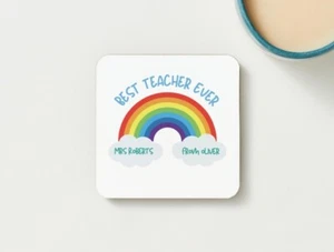 Ceramic Drinks Coaster Personalised Thank You Teacher Coaster Gift TCOAS14 - Picture 1 of 4