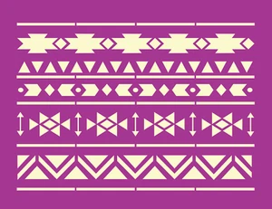 Stencil Joanie Aztec Tribal Southwest Desert Borders #3 DIY Art Signs 10 Mylar - Picture 1 of 11