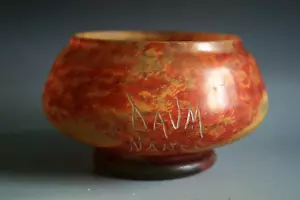 ANTIKE JUGENDSTIL DAUM NANCY PATE DE VERRE VASE - Bild 1 von 3