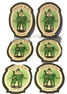 6 x Vintage GREENE KING 1799 Fine Ales Beer Mats - Double Sided Coasters New - Picture 1 of 4