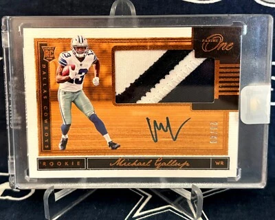 2018 Panini ONE RPA Dallas Cowboys MICHAEL GALLUP Autograph AUTO 4c Patch  /49 R - Image 1 of 4