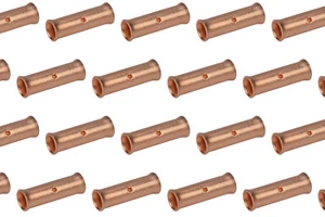 6 AWG TEMCo Butt Splice Connector Bare Copper Uninsulated Gauge. 25 Pack - Picture 1 of 5
