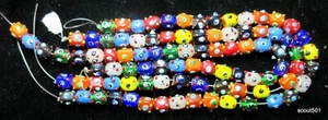 Lot 90 Vintage New Colorful Glass Lampwork ½” Beads Made In India Evil Eye More - Picture 1 of 12