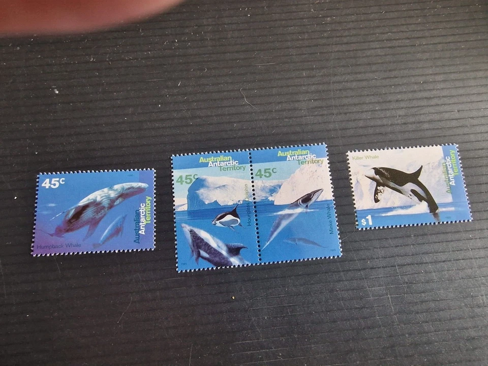 TERRITORIO ANTÁRTICO AUSTRALIANO 1995 SG 108-111 BALLENAS Y DELFINES MNH Foto 1 de 1