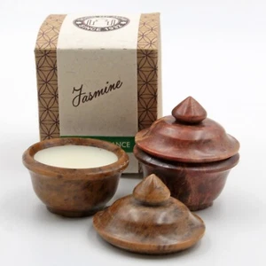 Jasmin Duft Creme 100% Natürlich Parfum Stein Tiegel Duftwachs Indien 6g - Bild 1 von 4