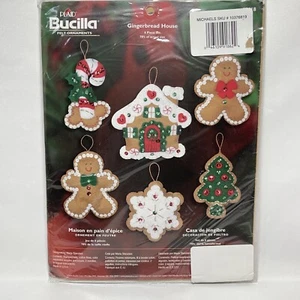 Bucilla Felt Ornament Kit GINGERBREAD HOUSE Maria Stanziani 85118 6 pc set NEW - Picture 1 of 9