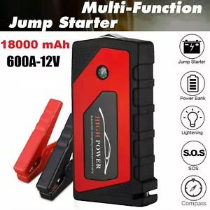 Portable 18000mAh Car Jump Starter Vehicle Booster Cable 12V Power Bank Battery - Picture 1 of 17