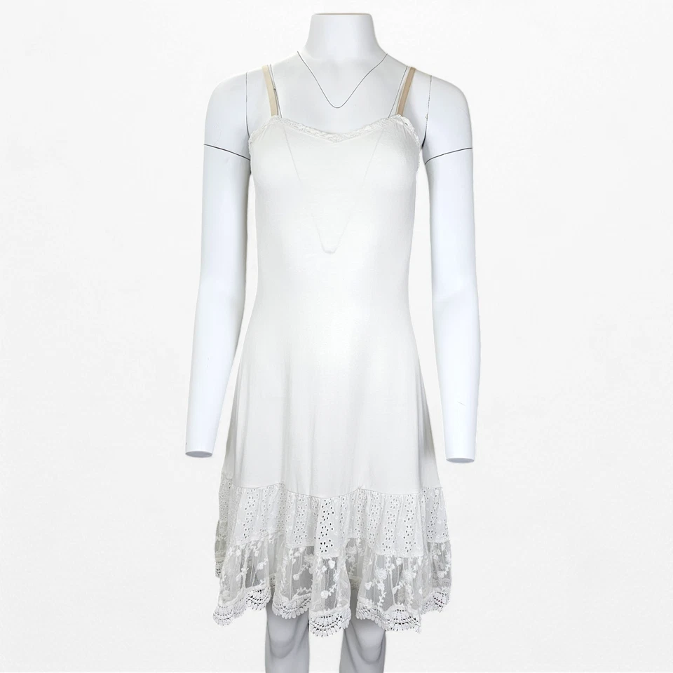 Cami Slip Dress Lace Eyelet Ruffle Matilda Jane Womens S Cream Ivory Layering - Image 1 of 4