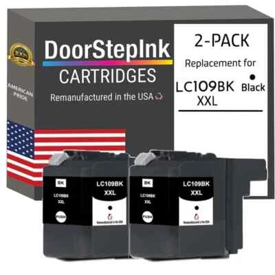 DoorStepInk Compatible Ink Cartridges For Brother LC109XXL BK 2 PK-USA - Image 1 of 4