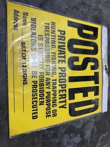 Posted Private Property Signs, 12 Signs Per Pack Yukon Gear - Picture 1 of 4