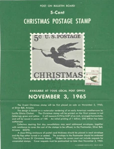 #1276 5c Christmas Angel Stamp Poster-Unofficial Souvenir Page Folded on P#S - Picture 1 of 1
