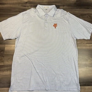 Peter Millar Shirt Mens XL Orange Blue Golf Club Collared - Picture 1 of 8