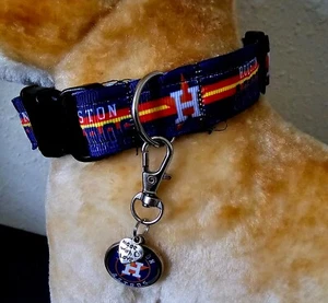 Houston Astros Adjustable Dog Collar Small with removable Tag - Picture 1 of 8