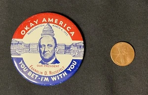 Prendedores políticos de colección: Kennedy, Woodrow Wilson, Nixon, Roosevelt, Eisenhower - Imagen 1 de 1
