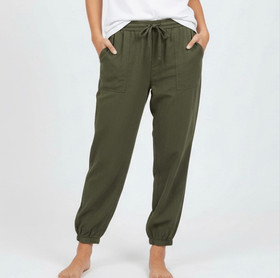 Victoria's Secret PINK L Green Jogger Pants Preppy Artsy Professional Coastal