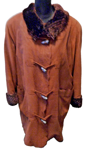 Cappotto Fendi vintage pelle ciottolata e pelliccia con gilet rimovibile taglia 42 8 $4500.