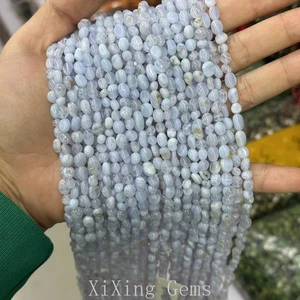 Cuentas de piedras preciosas de ágata de encaje púrpura pepita de guijarros lisos irregulares naturales de 4-6 mm - Imagen 1 de 6