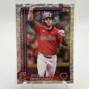 #240 WILL BRENNAN Cleveland Guardians Silver Cracked Foilboard Parallel - Picture 1 of 2
